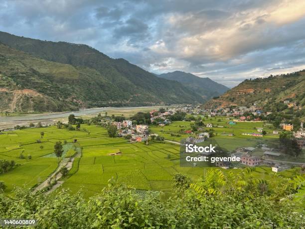 A Village At Kathmandu Valley Ramechab Stock Photo - Download Image Now - River, Agricultural Field, Agriculture