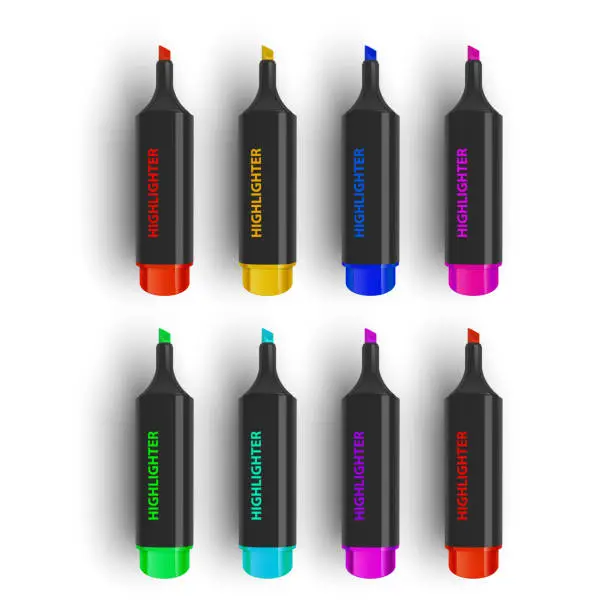 Vector illustration of Realistic multi-colored markers Vector illustration