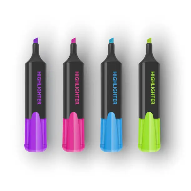 Vector illustration of Realistic multi-colored markers Vector illustration