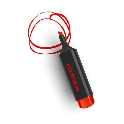 Fluorescent Marker of red color Vector format