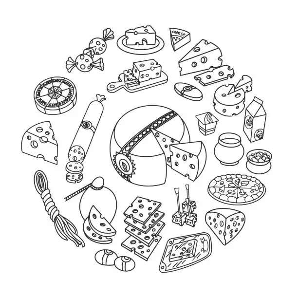 Vector illustration of Cheese Doodles Set