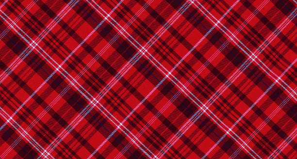 cuadros textiles rojos navideños. fondo a cuadros. - plaid textile christmas pattern fotografías e imágenes de stock