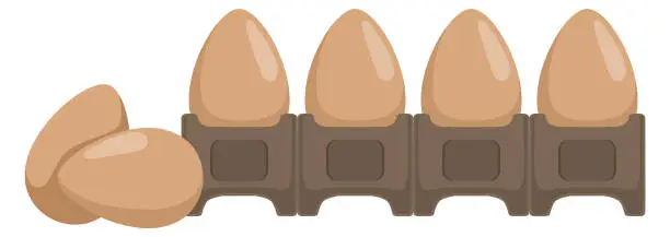 Vector illustration of Open egg box. Carton pack cartoon icon
