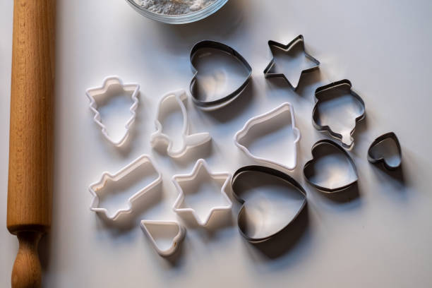 lots of cookie cutters at the table