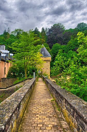 Old stone bridge in Luxembourg, Benelux, HDR
