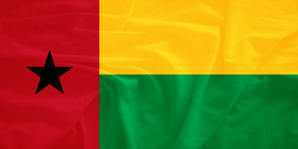 3d効果を持つギニアビサウの旗 - guinea bissau flag ストックフォトと画像