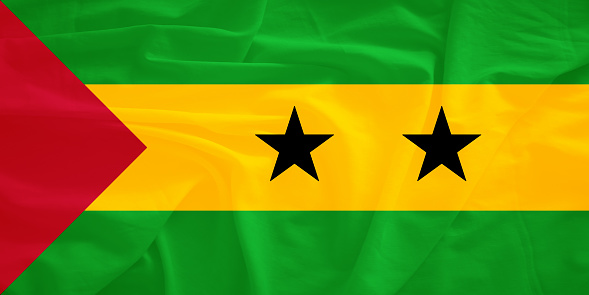 Sao Tome and Principe flag with 3d effect