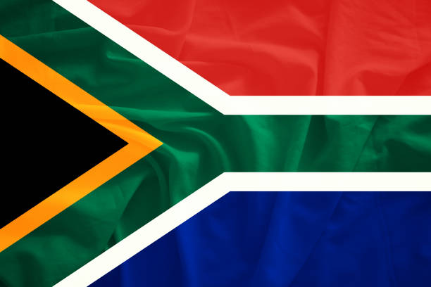 istock South Africa flag with 3d effect 1440620248