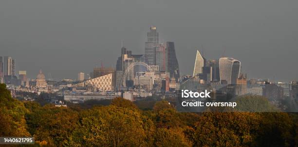 London Autumn Skyline Stock Photo - Download Image Now - Richmond Park - London, Architecture, Autumn
