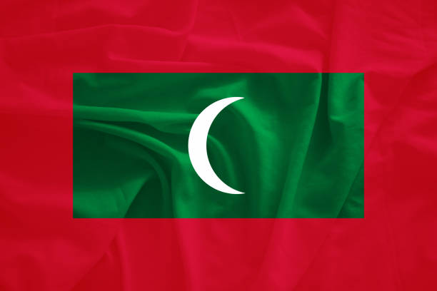 Maldives Islands flag with 3d effect