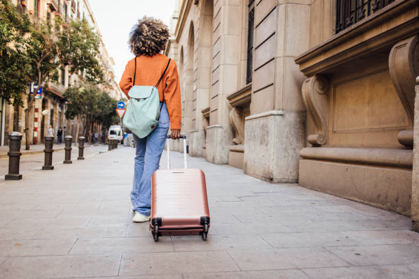 Rear view of a girl on a journey