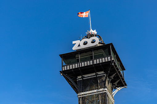 Copenhagen, Denmark Oct 10, 2022 The landmark tower at the Copenhagen Zoo.