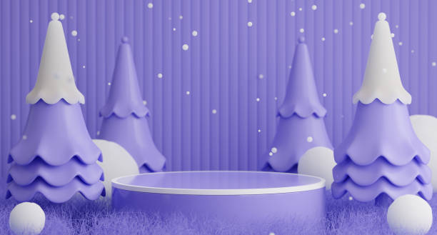 istock 3d render of christmas podium for product display. 1440641525