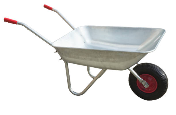 istock Galvanized metal wheelbarrow with one wheel 1440643143