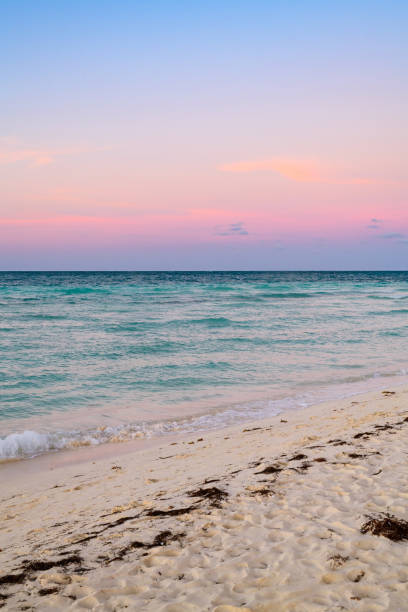 sunset coloured cuban beach sky 2 stock photo