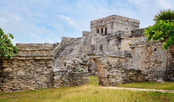 Tulum ruins in mexico stock photo