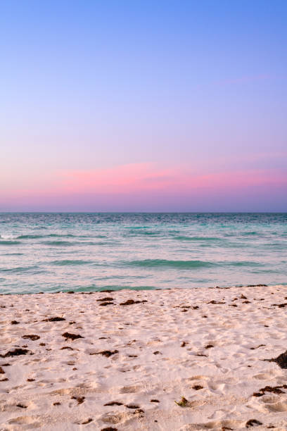 sunset coloured cuban beach sky 3 stock photo