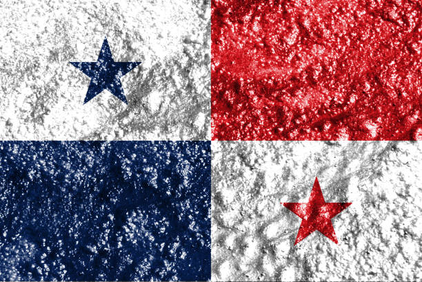 Panama flag closeup.Repeat exposure of actual green algae photo with national flag . Shows bright imagery Panama flag closeup.Repeat exposure of actual green algae photo with national flag . Shows bright imagery 3d panama flag stock pictures, royalty-free photos & images