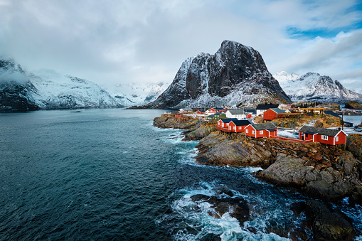 Pueblo pesquero de Hamnoy en las islas Lofoten, Noruega photo