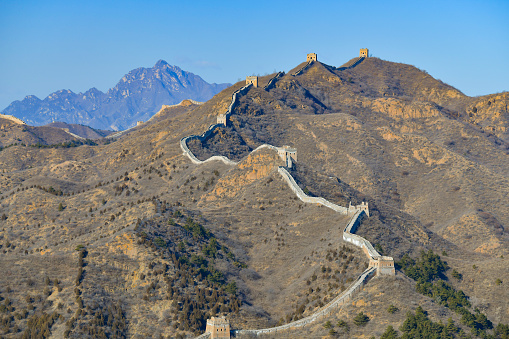 Part of great wall, Si ma tai phase. Clear blue sky in winter