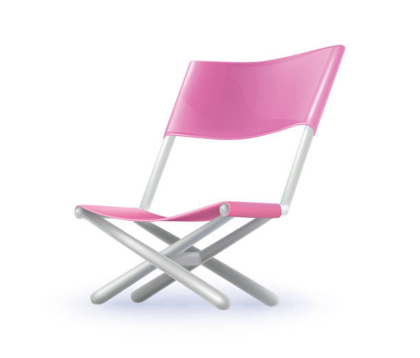 istock Vector cartoon beach sunbed. Vacation holiday folding chair. 1440665109