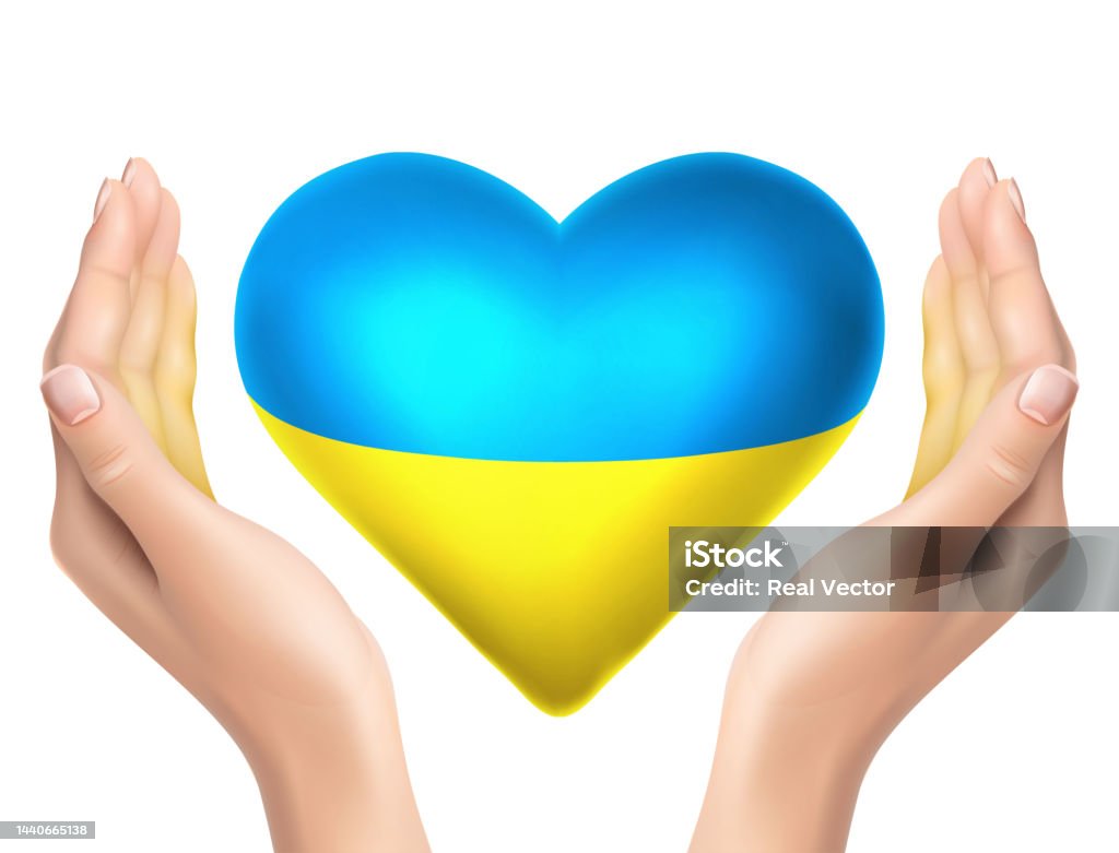 Biểu Tượng Vector Thực Tế Lá Cờ Hòa Bình Ukraine Có Hình Trái Tim ...