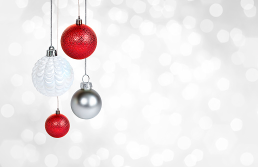 Close-up of red Christmas ball, isolated on white with clipping path.