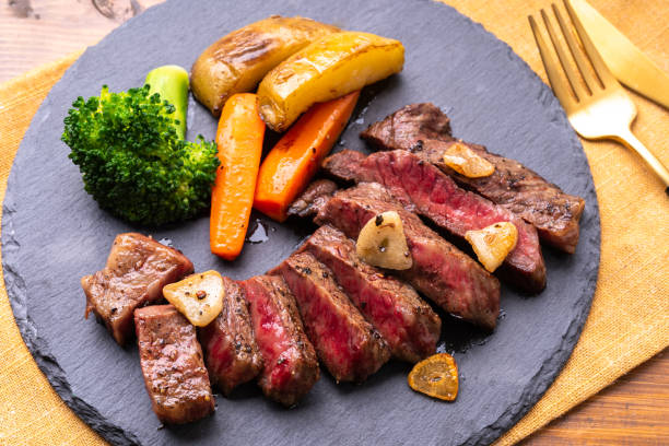 Beef aitchbone steak stock photo