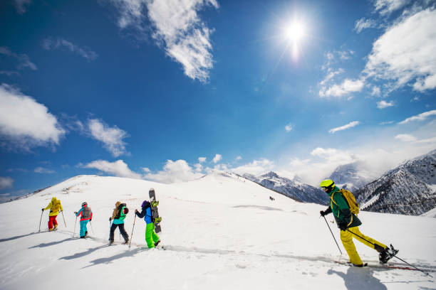 istock Group of people going back country skiing 1440679866