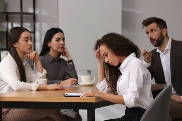 istock African American woman suffering from racial discrimination at work 1440680302