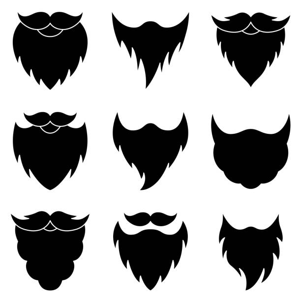 Set of Beard in flat style isolated Set of Beard in flat style isolated long beard stock illustrations