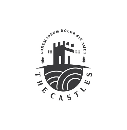 Castle Logo Template Building Design Vector Illustration of fortress