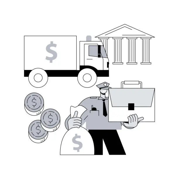 Vector illustration of Cash-in-transit abstract concept vector illustration.