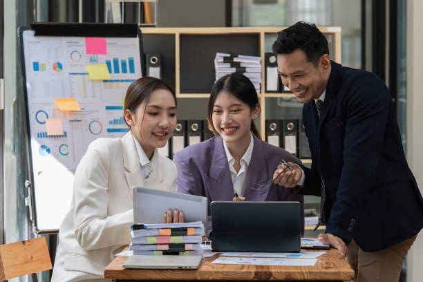 istock Group of business consultant working management big data and analyze financial document of company 1440688173