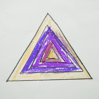 Heartfelt triangle drawn by child
