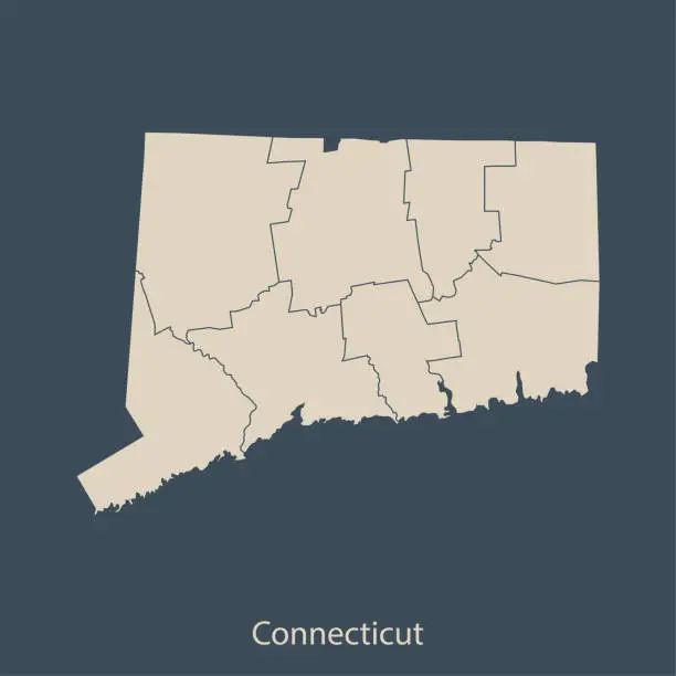 Vector illustration of Connecticut map