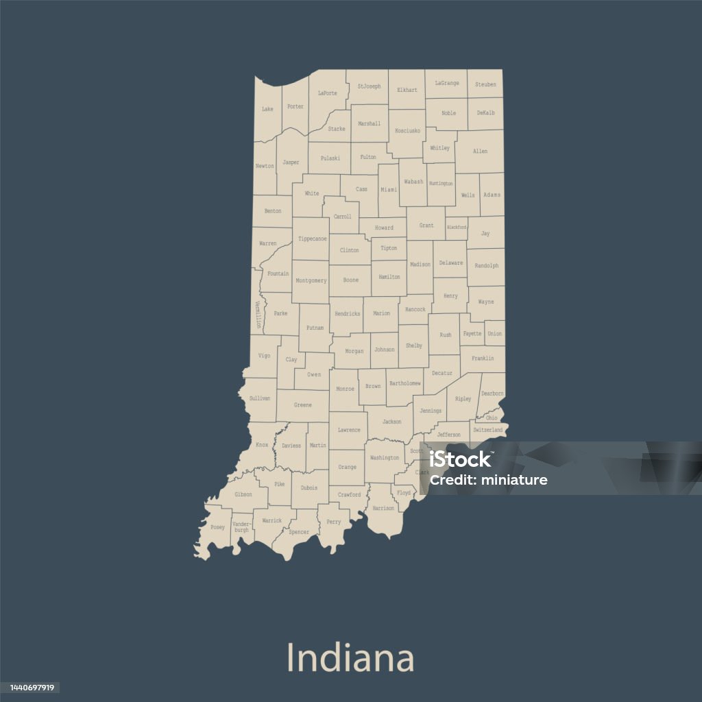 Indiana Base Map Indiana Map Stock Illustration - Download Image Now - Indiana, Abstract ...