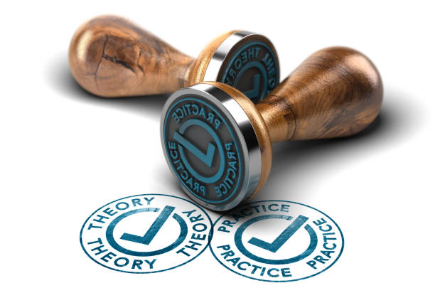 istock Theory and Practice Stamps Over White Backfround. 1440698254