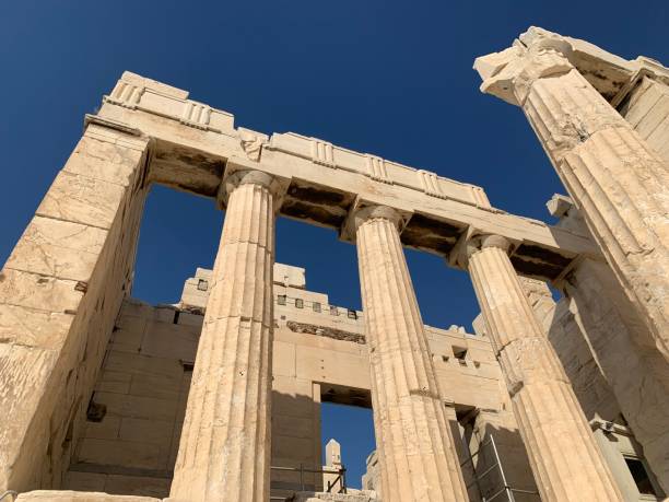 istock Huge Pillars at the Ancient Acropolis in Athens Greece 1440699005