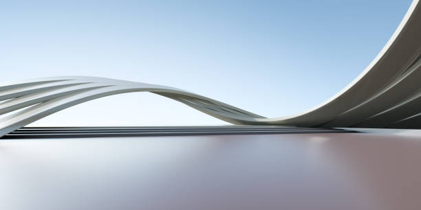 istock 3d render of abstract futuristic architecture with concrete floor. 1440699702