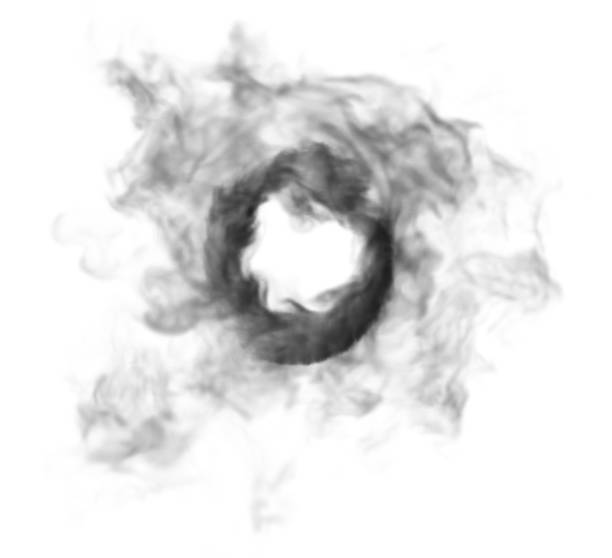 Circle of smoke. stock photo