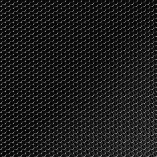 Vector illustration of Carbon fiber hexagon honeycomb pattern