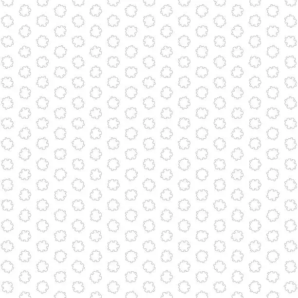 Vector illustration of Hexagon grayscale jigsaw puzzle pieces outlines...pattern