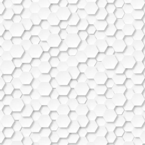 Vector illustration of Hexagon shapes with soft shadows