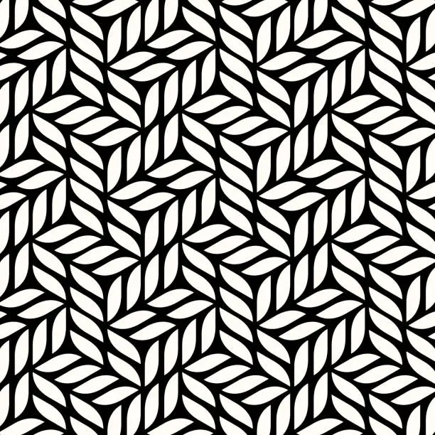 Vector illustration of Vector seamless pattern, leaf like shapes in symmetric pattern