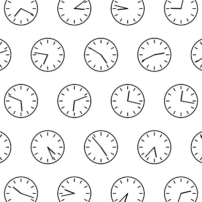 Clock Time Pattern Clocks Pattern Showing Random Time Stock Illustration - Download Image ...