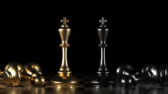 Chess king. Leader success concept. Business leader concept. 3d rendering