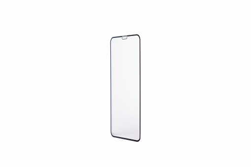 Protective screen for a mobile phone on a white background