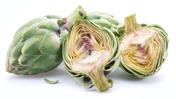 istock Artichoke flower edible buds on white background. 1440706827