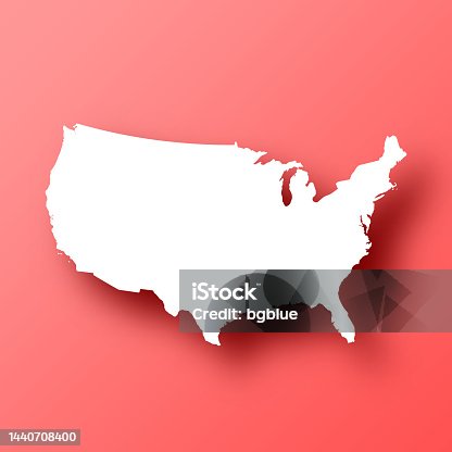 istock USA map on Red background with shadow 1440708400